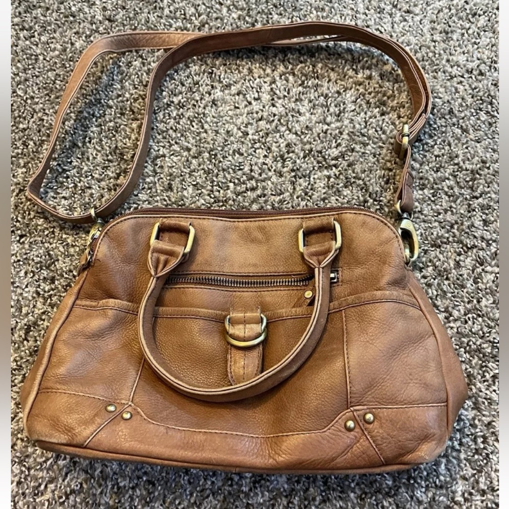 Great American leather works womens leather we brown handbag 12x8